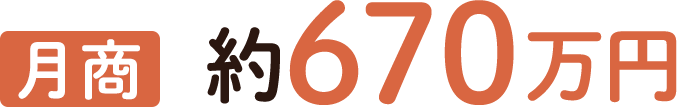 月商 約670万円
