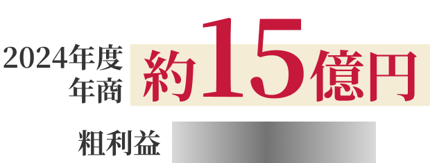 年商約15億円 粗利益秘密