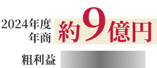 年商約9億円 粗利益秘密