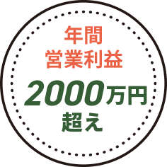 年間営業利益2000万円超え