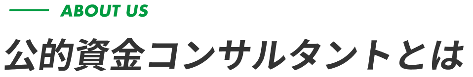 about us 公的資金コンサルタントとは