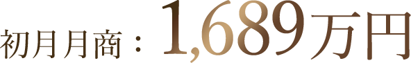 初月月商：1,1689万円