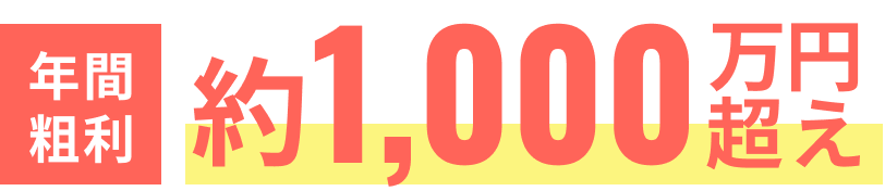 年間粗利約1,000万円